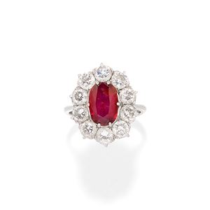 Ruby and diamond ring