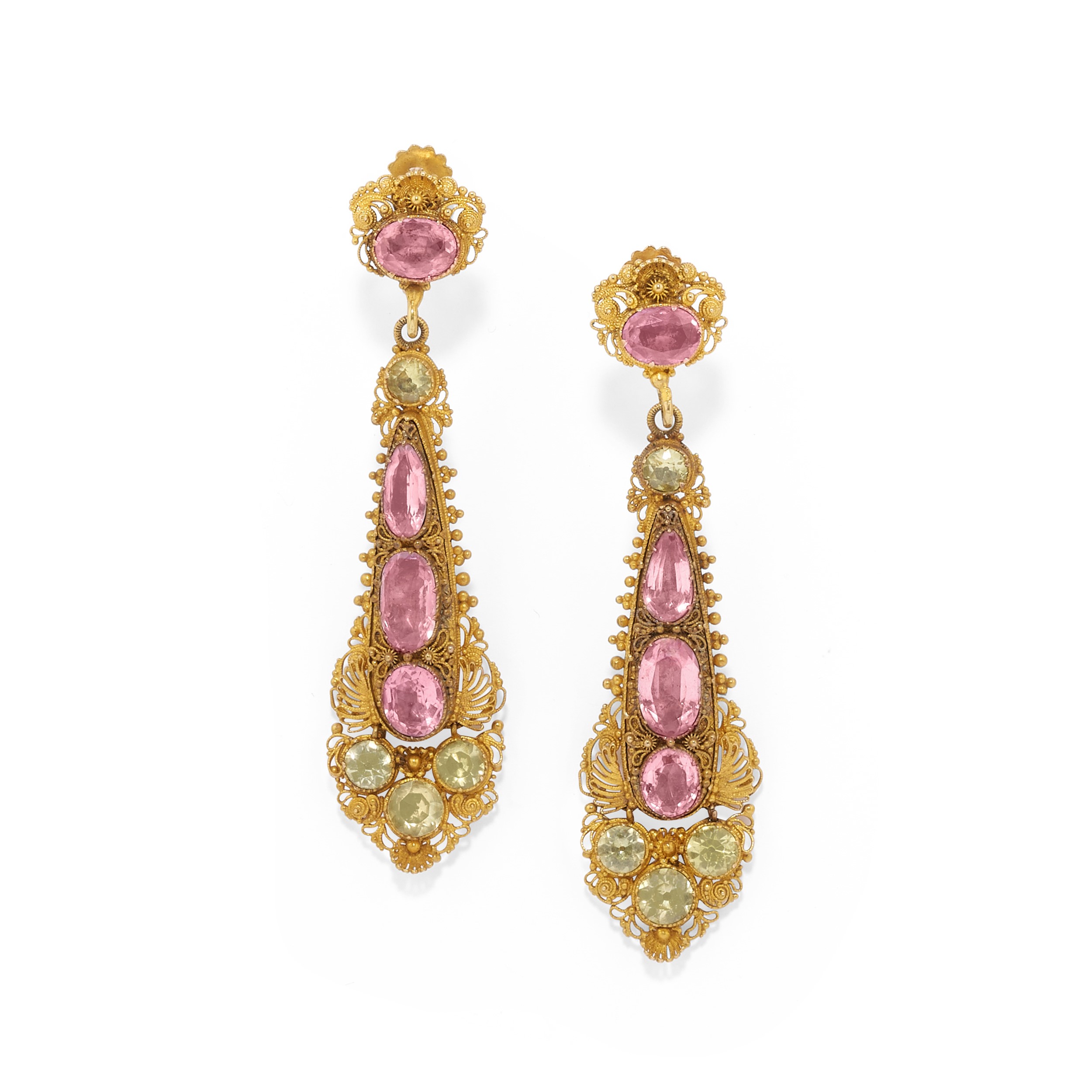 Demi-parure con pietre colorate