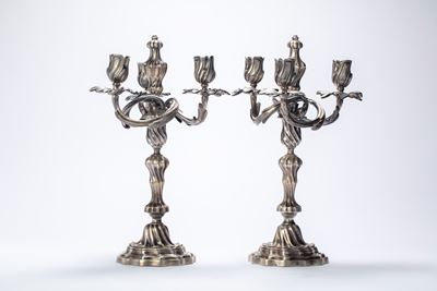 Coppia di Candelabri a Tre Braccia