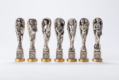 Sette sigilli in argento raffiguranti Dei della mitologia greca, Italia seconda metà secolo XX