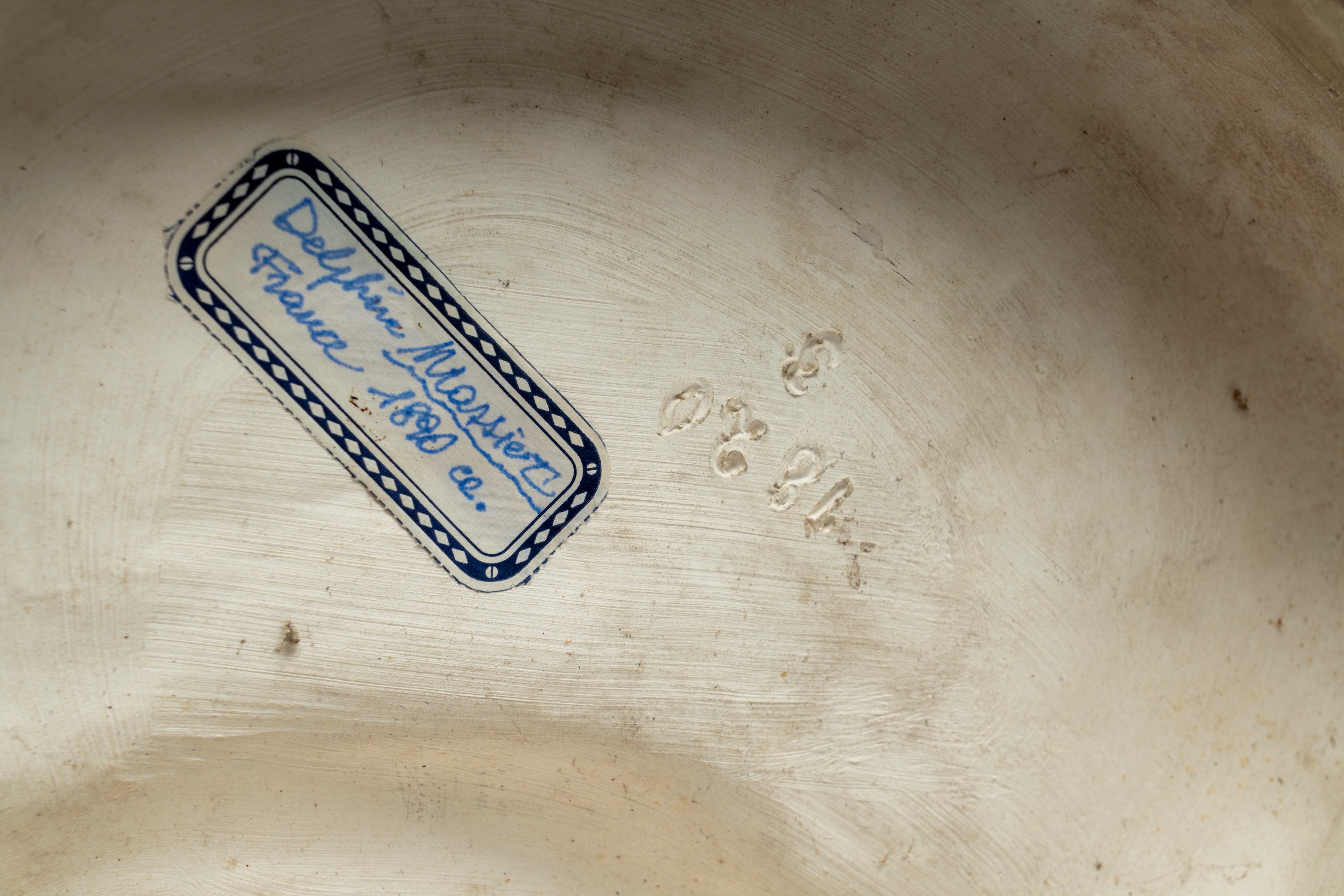 Grande Vaso Portafiori in Ceramica Policroma a Forma di Airone con Ranocchia Accanto a Foglie e C...
