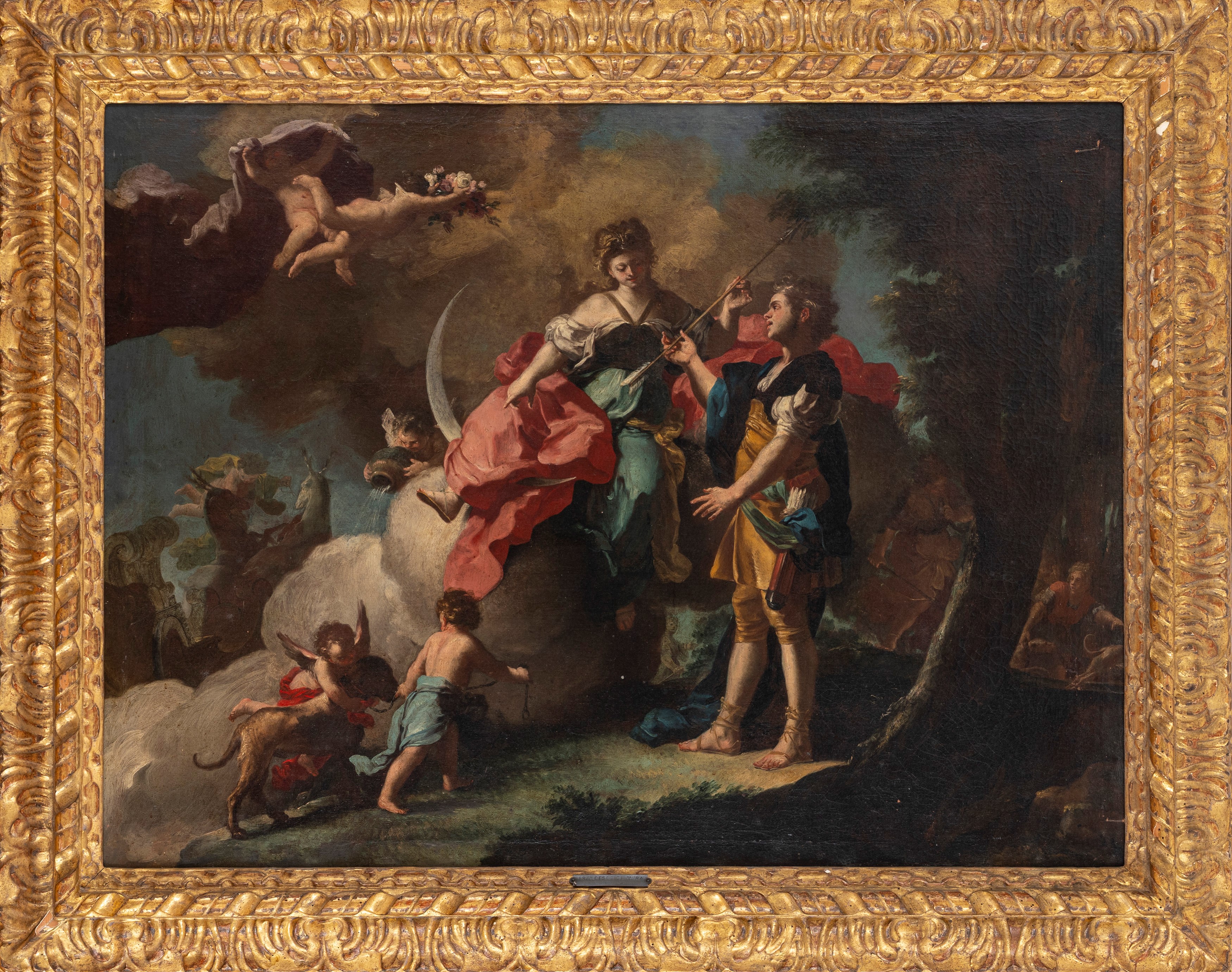 Attribuito a Domenico Antonio Vaccaro (napoli 1678 - 1745) - Domenico Antonio Vaccaro, Diana e Ip...