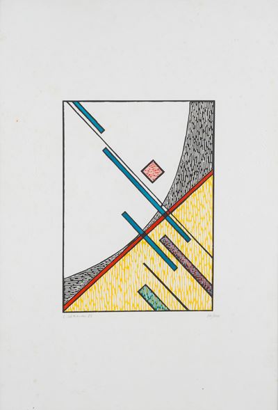 Composizione geometrica, litografia a colori, 1982