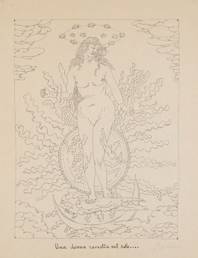 Una donna ravvolta nel sole, litografia, es. 120/150