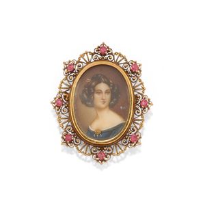 Spilla-pendente con miniatura