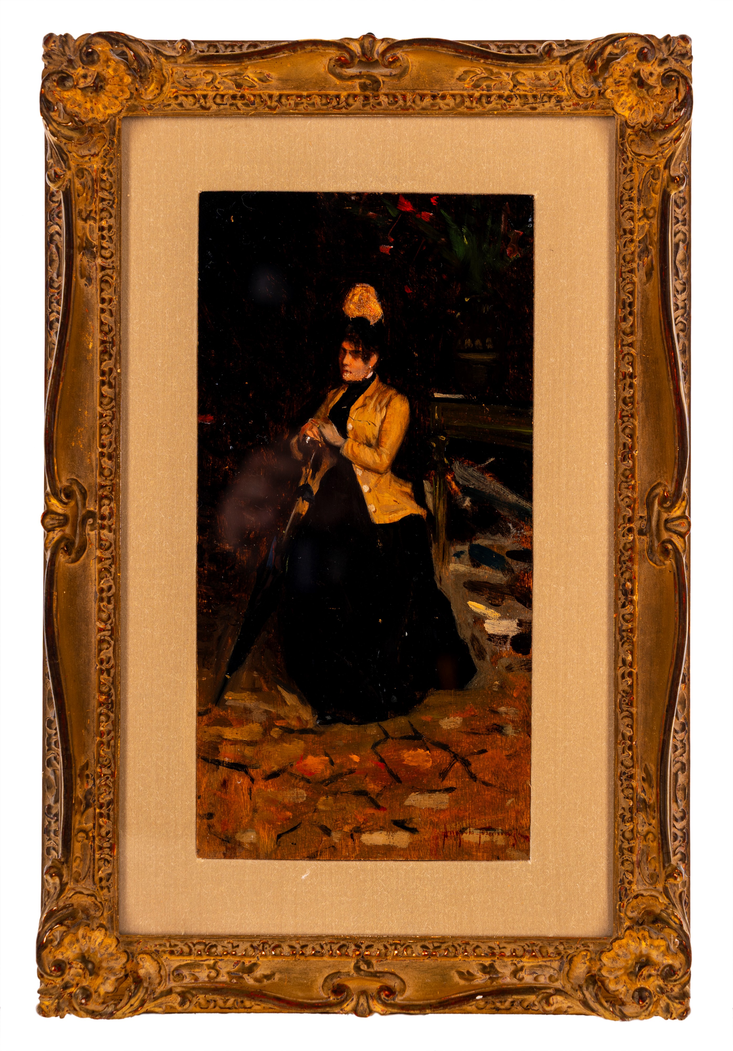 Angiolo Tommasi - Donna con Ombrello