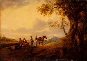 Paesaggio con viandanti