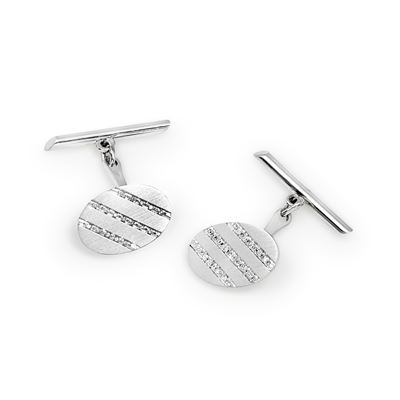 Gemelli, oro bianco 18k con diamanti taglio huit-huit