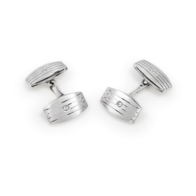 Gemelli in oro bianco 18k con diamanti