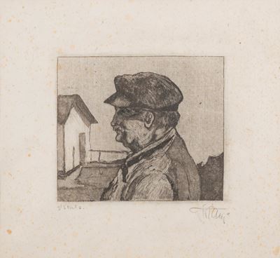 Il barcaiolo di bocca d'Arno, acquaforte acquatinta, es. I stato, 1926