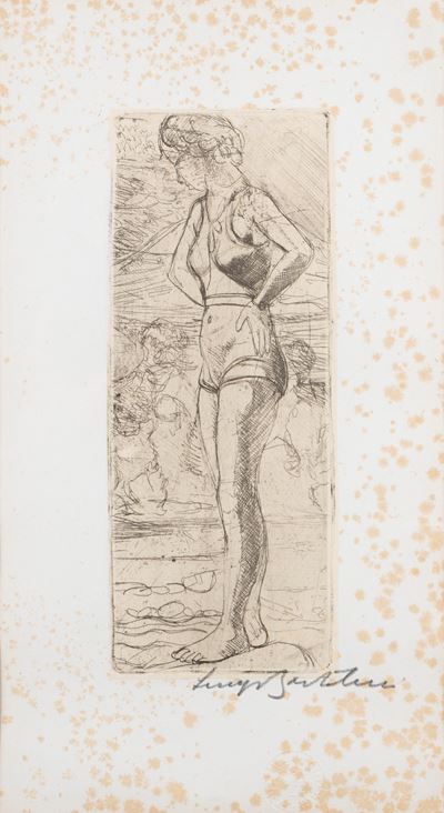 Ragazza in piedi, acquaforte