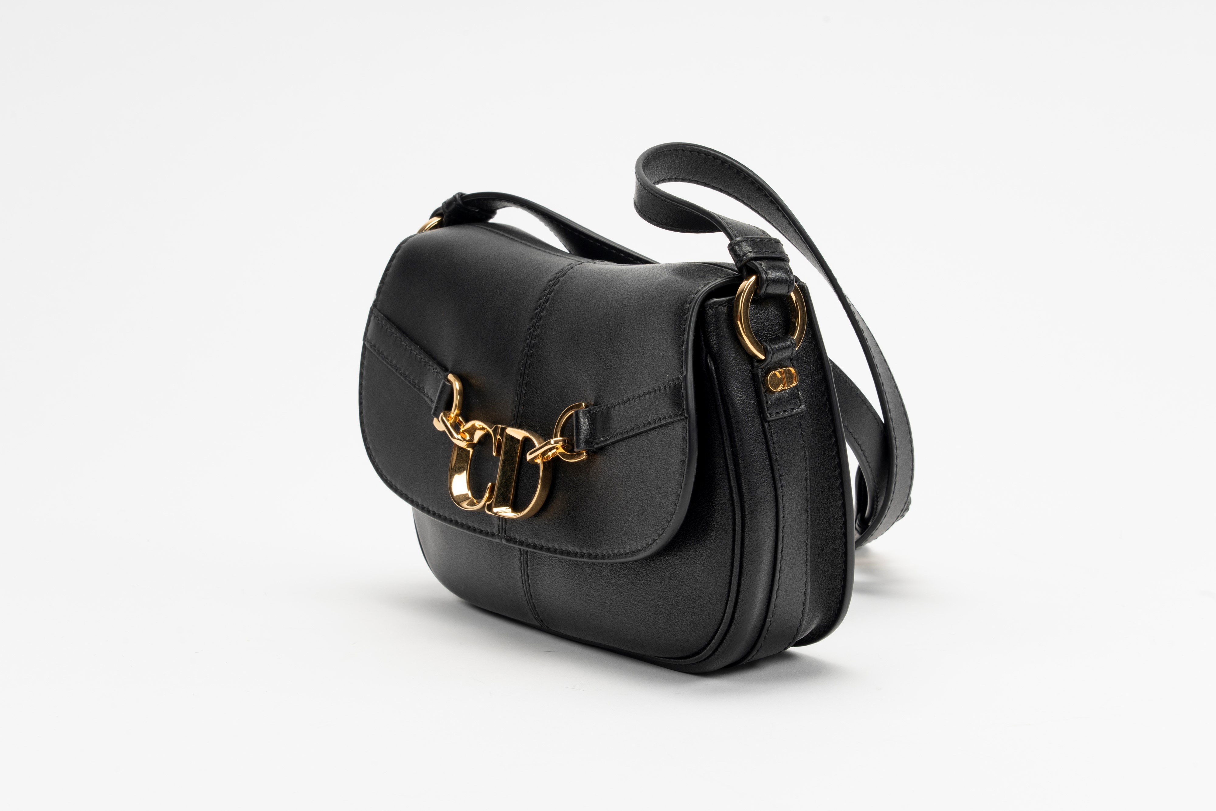 Christian Dior - Borsa in pelle nera con tracolla regolabile