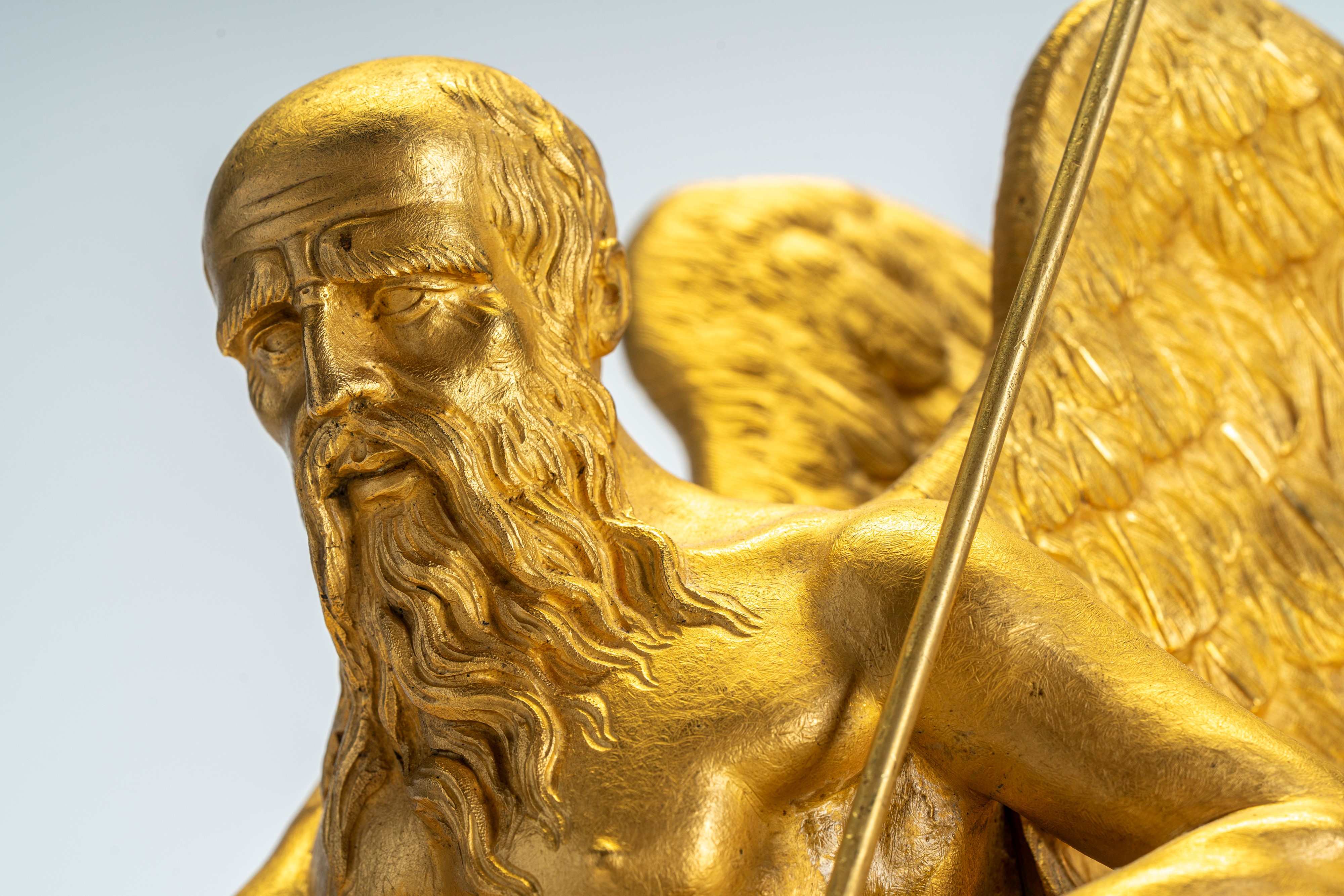 Pendola “L’Amour faisant passer le Temps” in bronzo dorato, da un modello di Louis-Simon Boizot (...