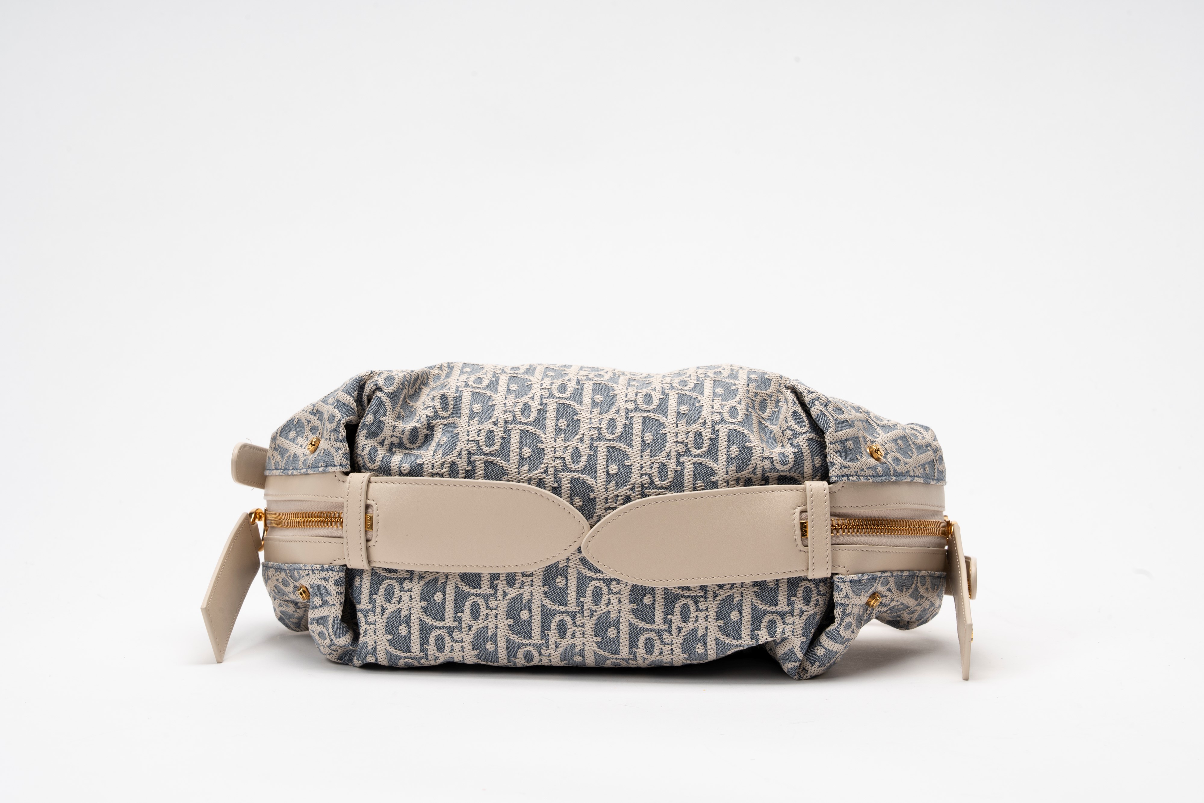 Christian Dior - Borsa D-Journey in tela Chambray e pelle