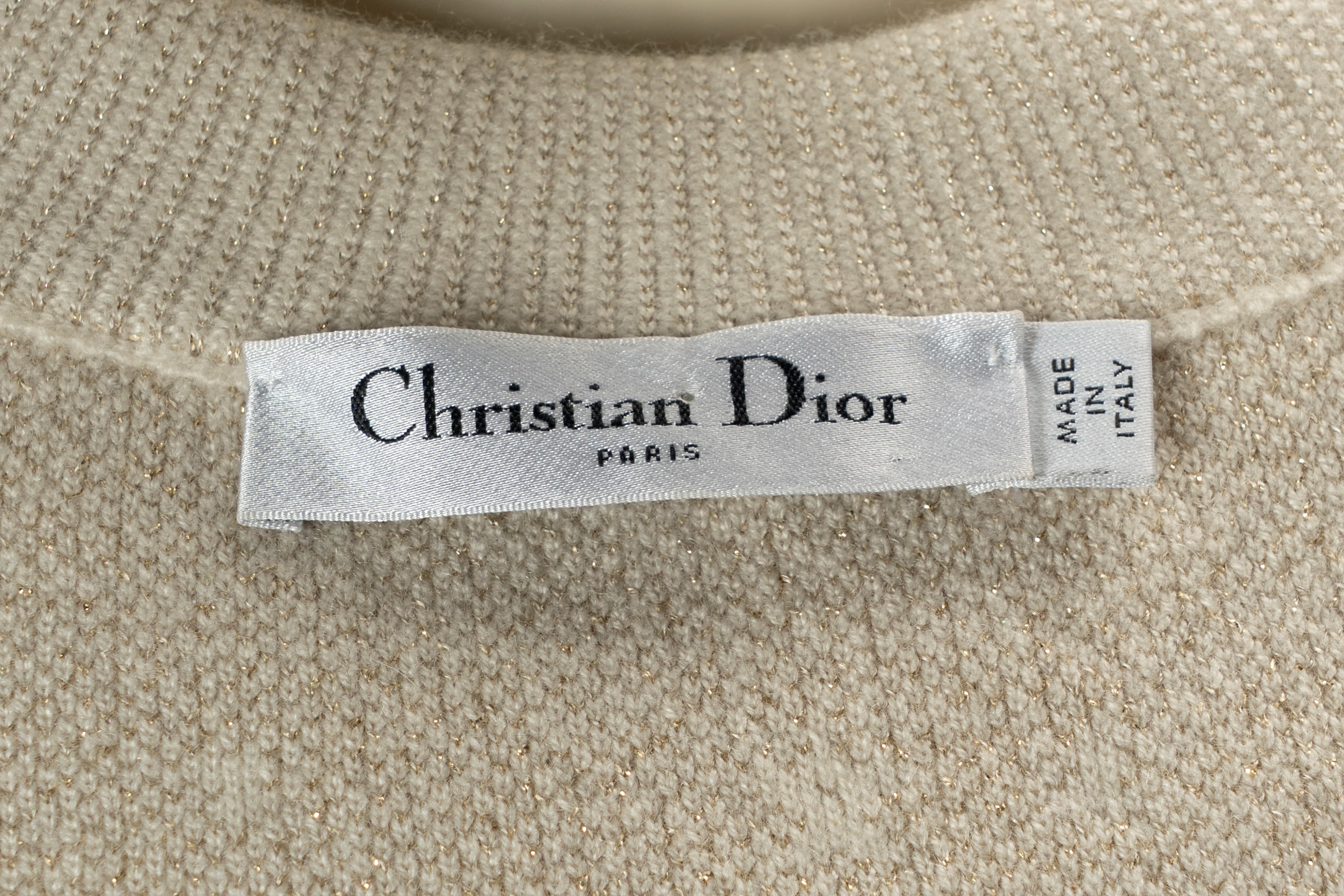 Christian Dior - Felpa in misto cachemire con decorazioni dorate