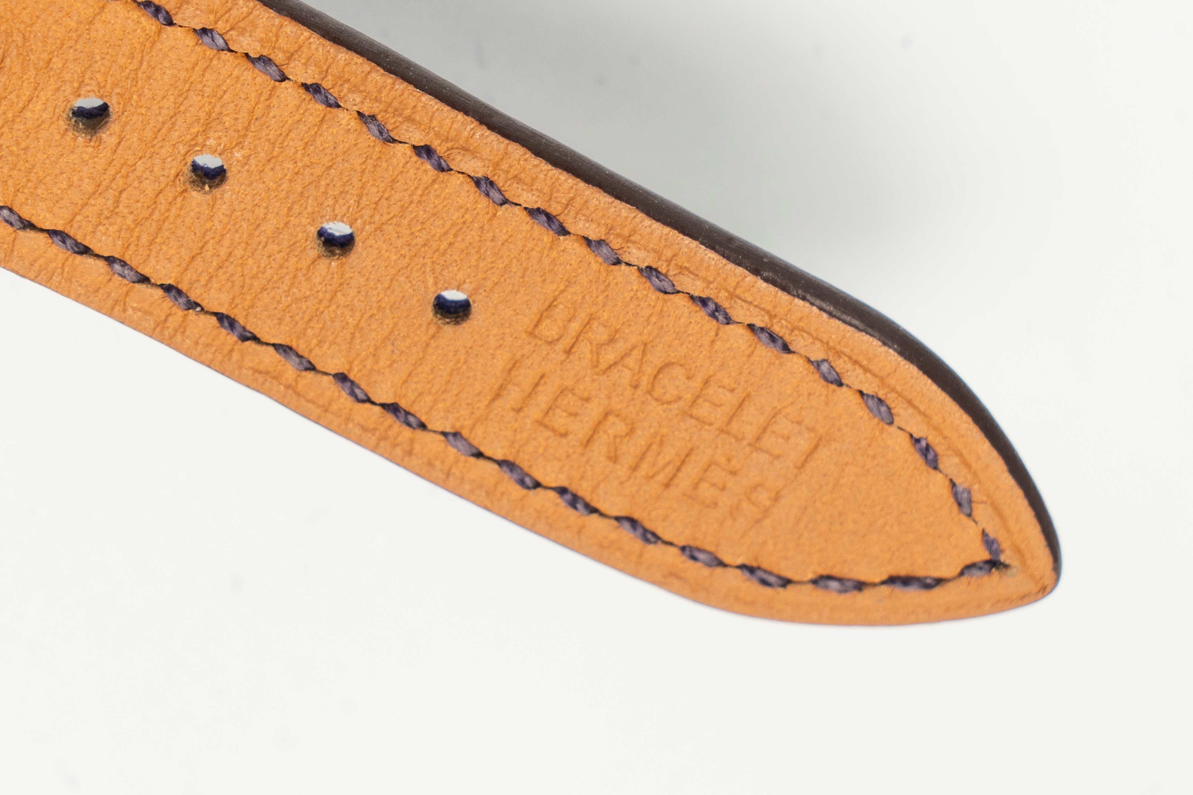 Hermès - Orologio da polso Heure H, acciaio e cinturino in pelle viola, 2012