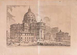 Veduta dell'esterno della Gran Basilica di S. Pietro in Vaticano