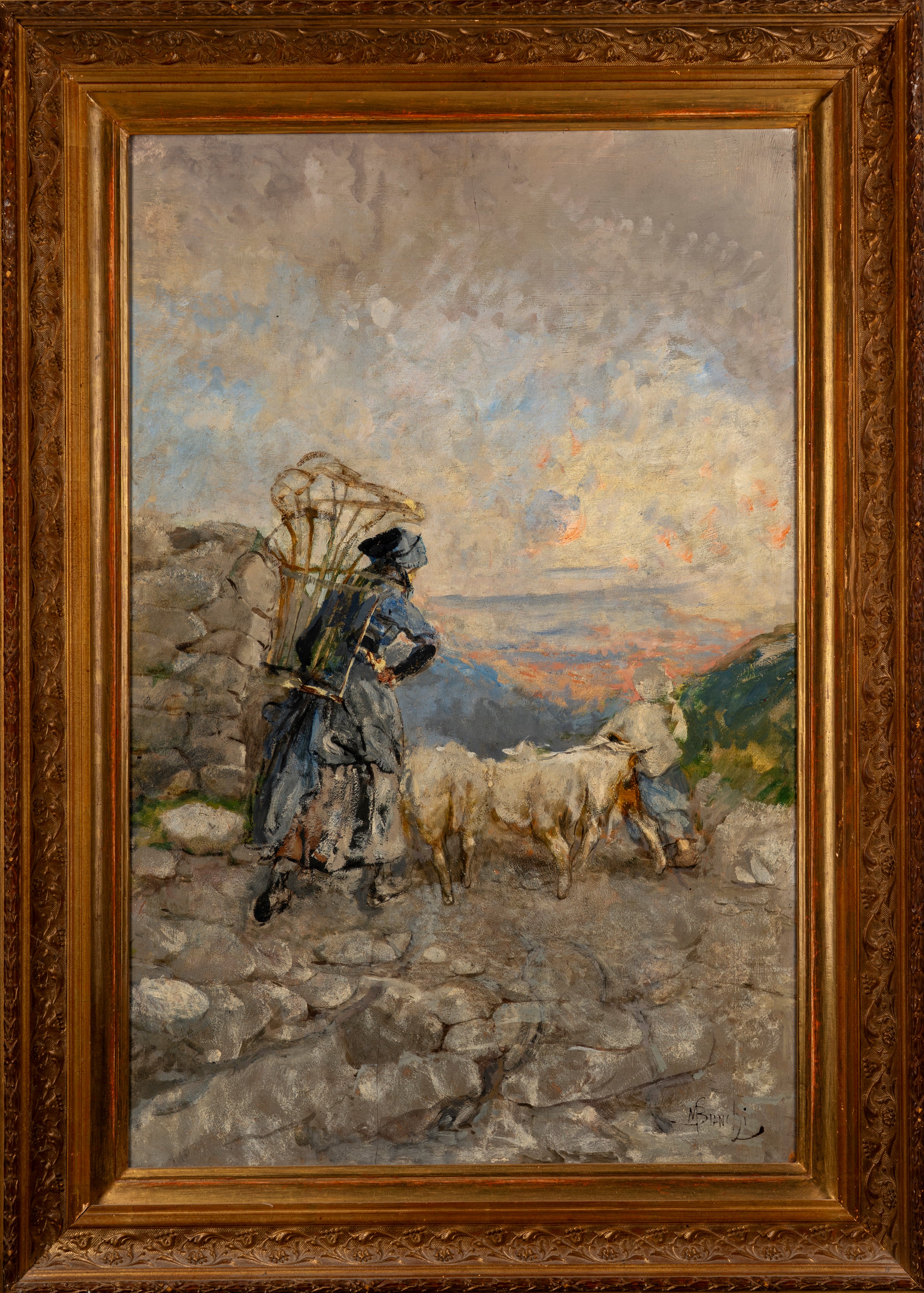 Mosè Bianchi - Contadina con Capre