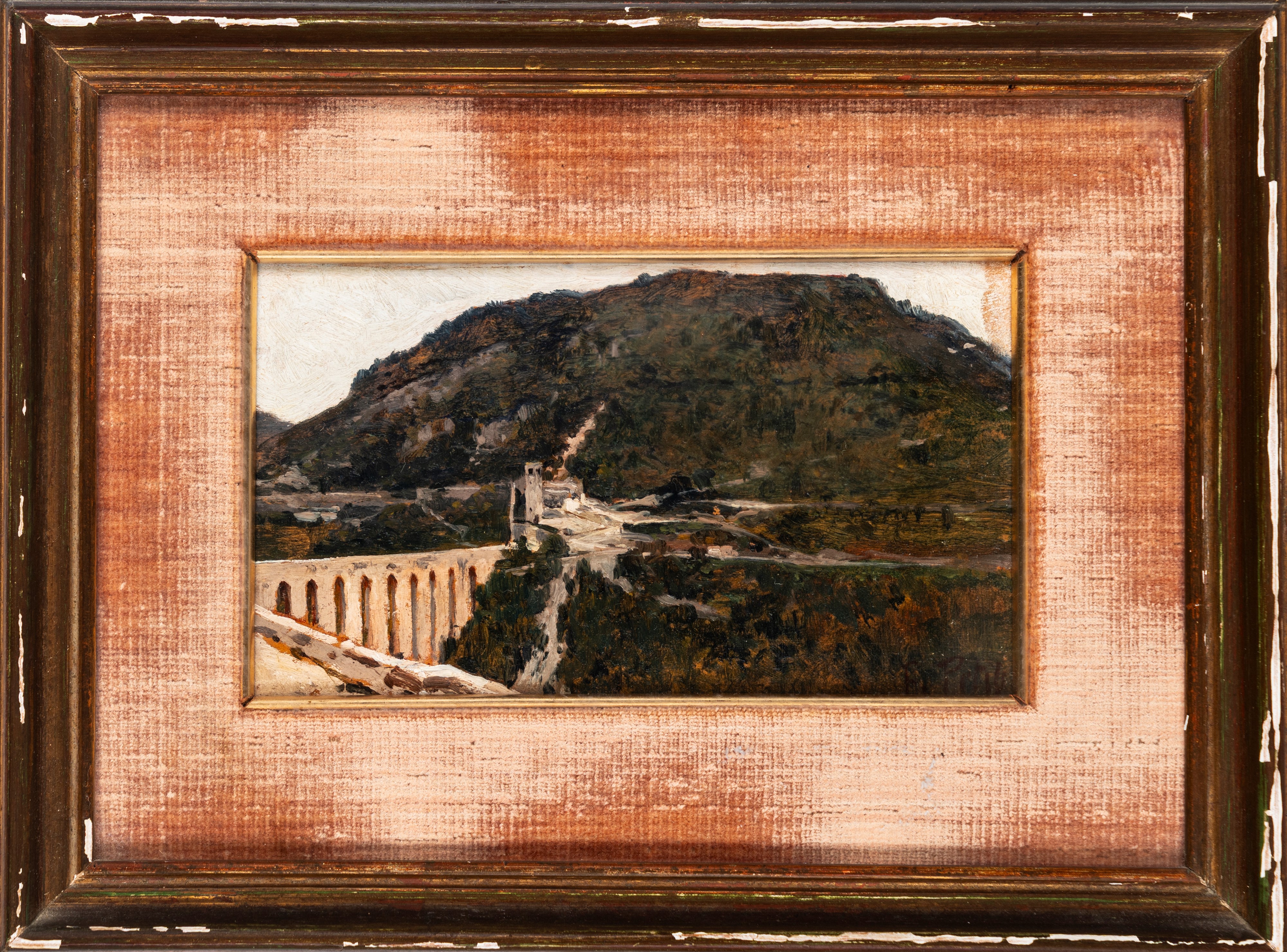 Filiberto Petiti - Ponte di Spoleto, olio su tavola