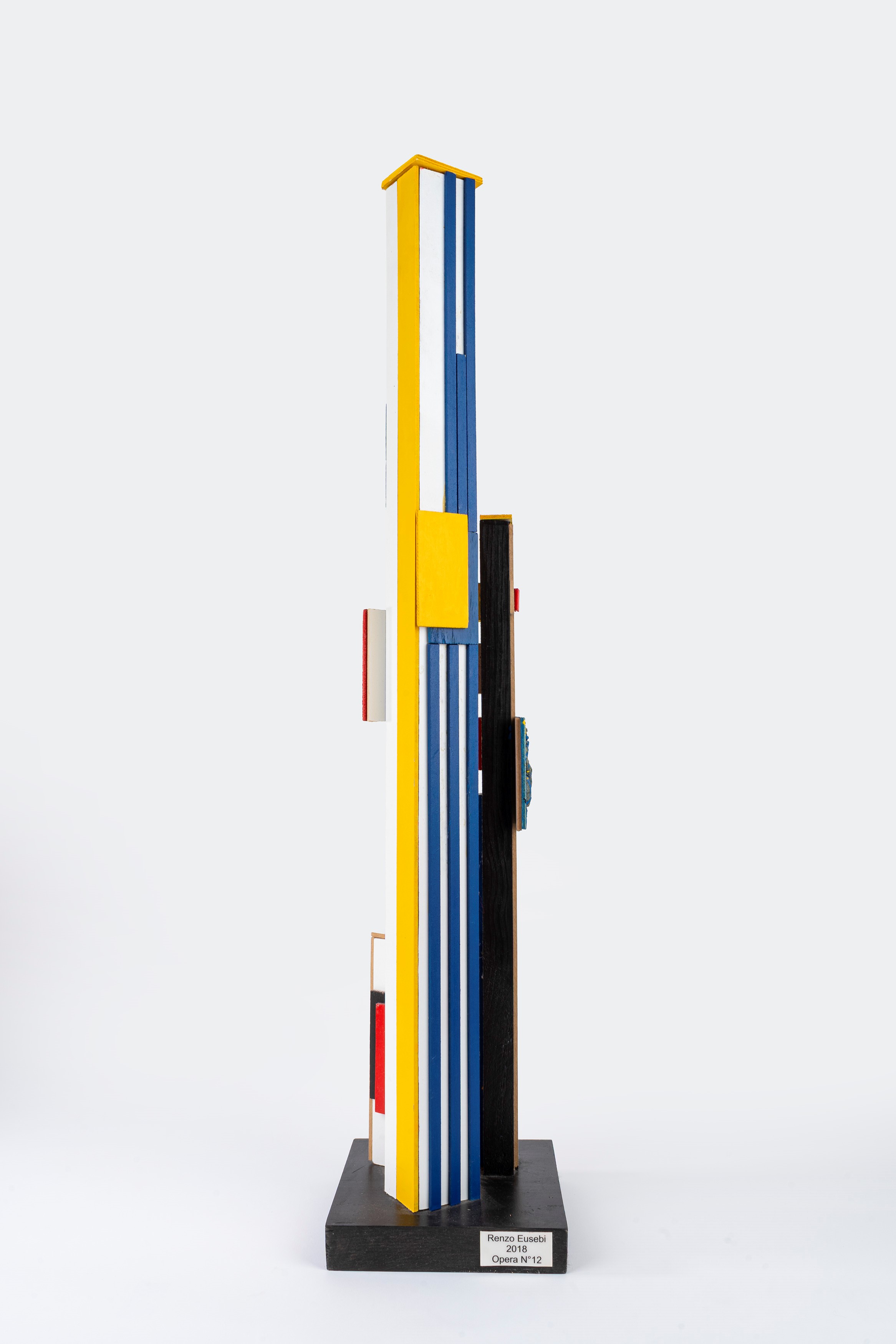 Renzo Eusebi - Opera n. 12 (legno, acrilico e collage), 2018