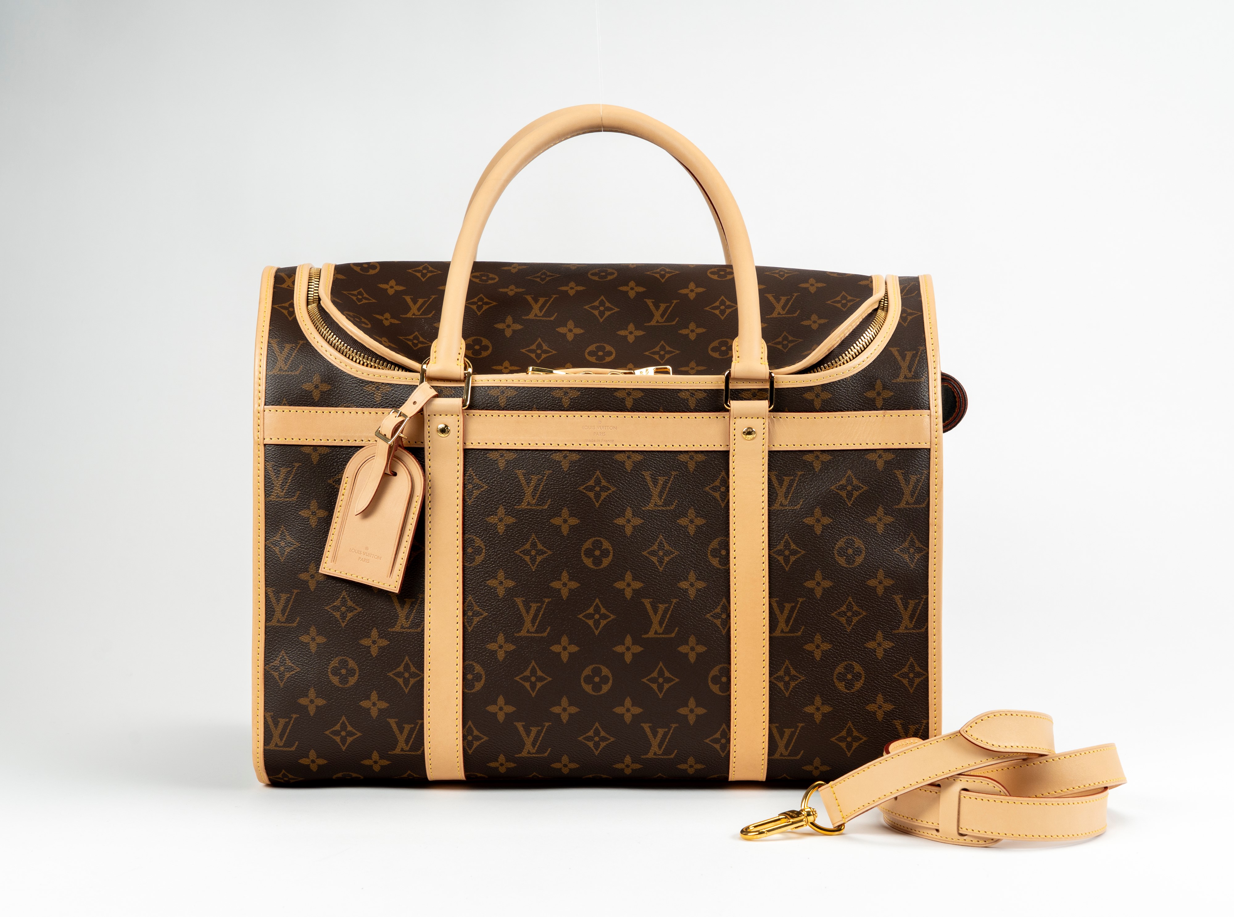 Louis Vuitton - Trasportino per cani, in tela monogram con tracolla regolabile