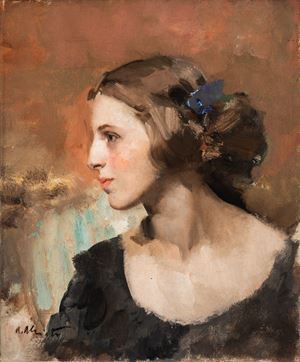 Profilo di giovane donna della famiglia Ricordi