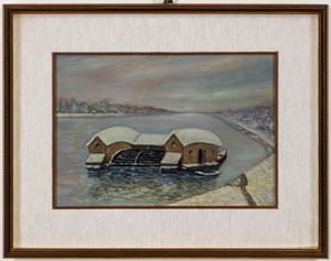 Mulino sul P&ograve; con la neve