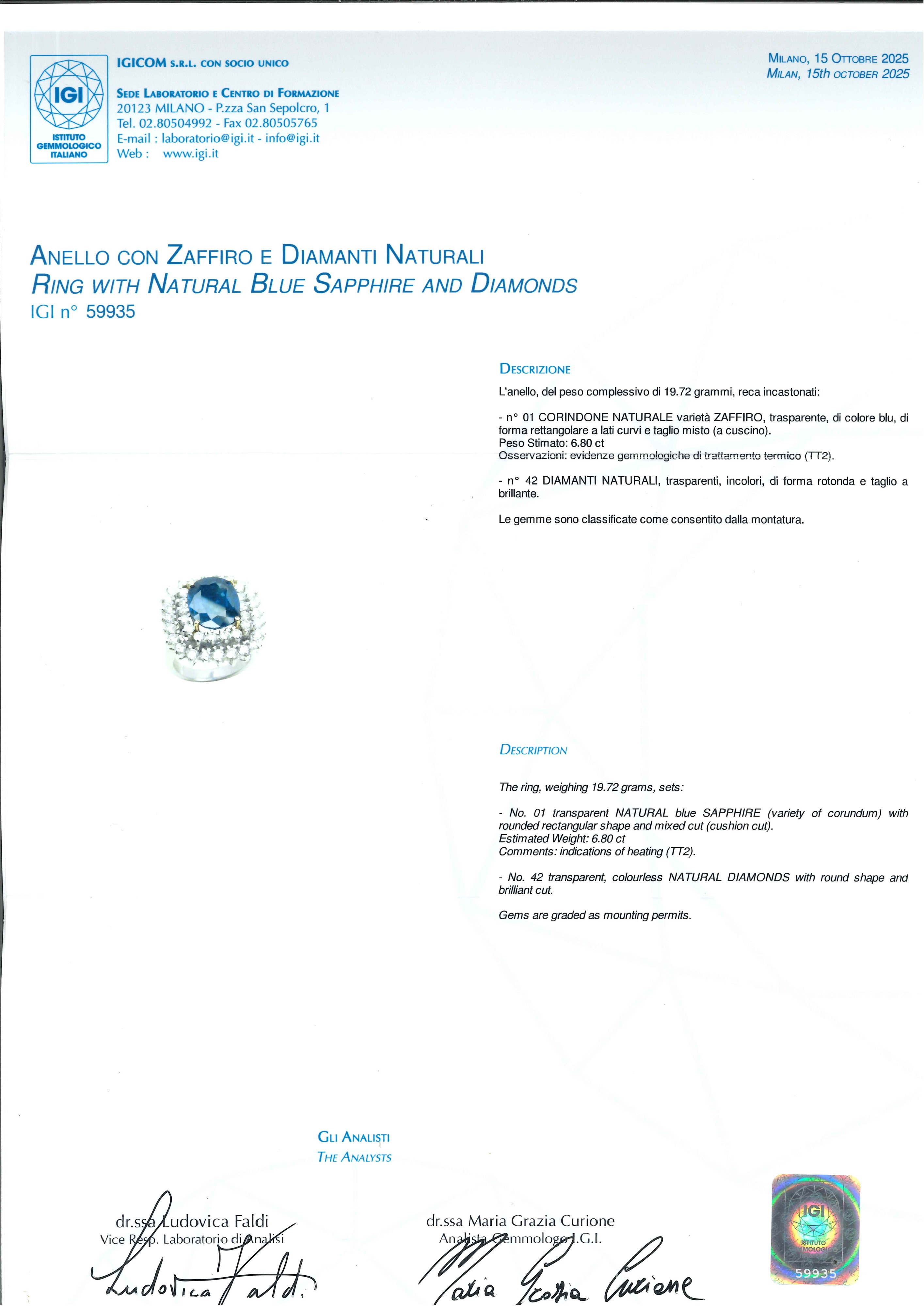 Anello con Zaffiro
