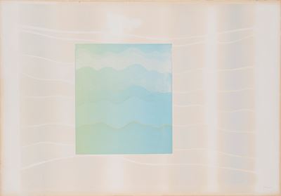 Senza titolo (azzurro), acquaforte acquatinta a colori, 1966