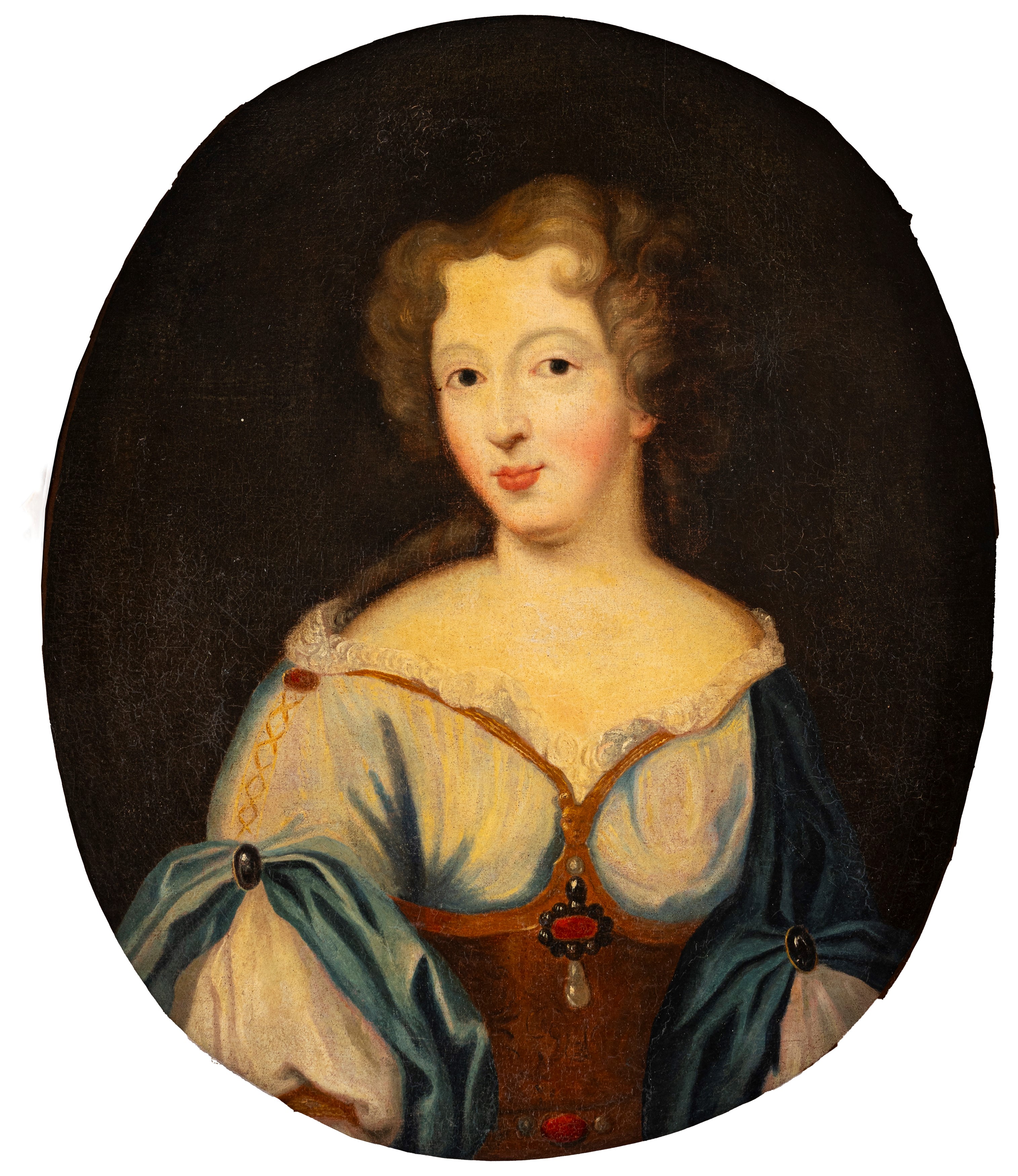 Scuola Italiana, Fine Secolo XVII - Inizi Secolo XVIII - Due ritratti di dame, coppia di oli su t...