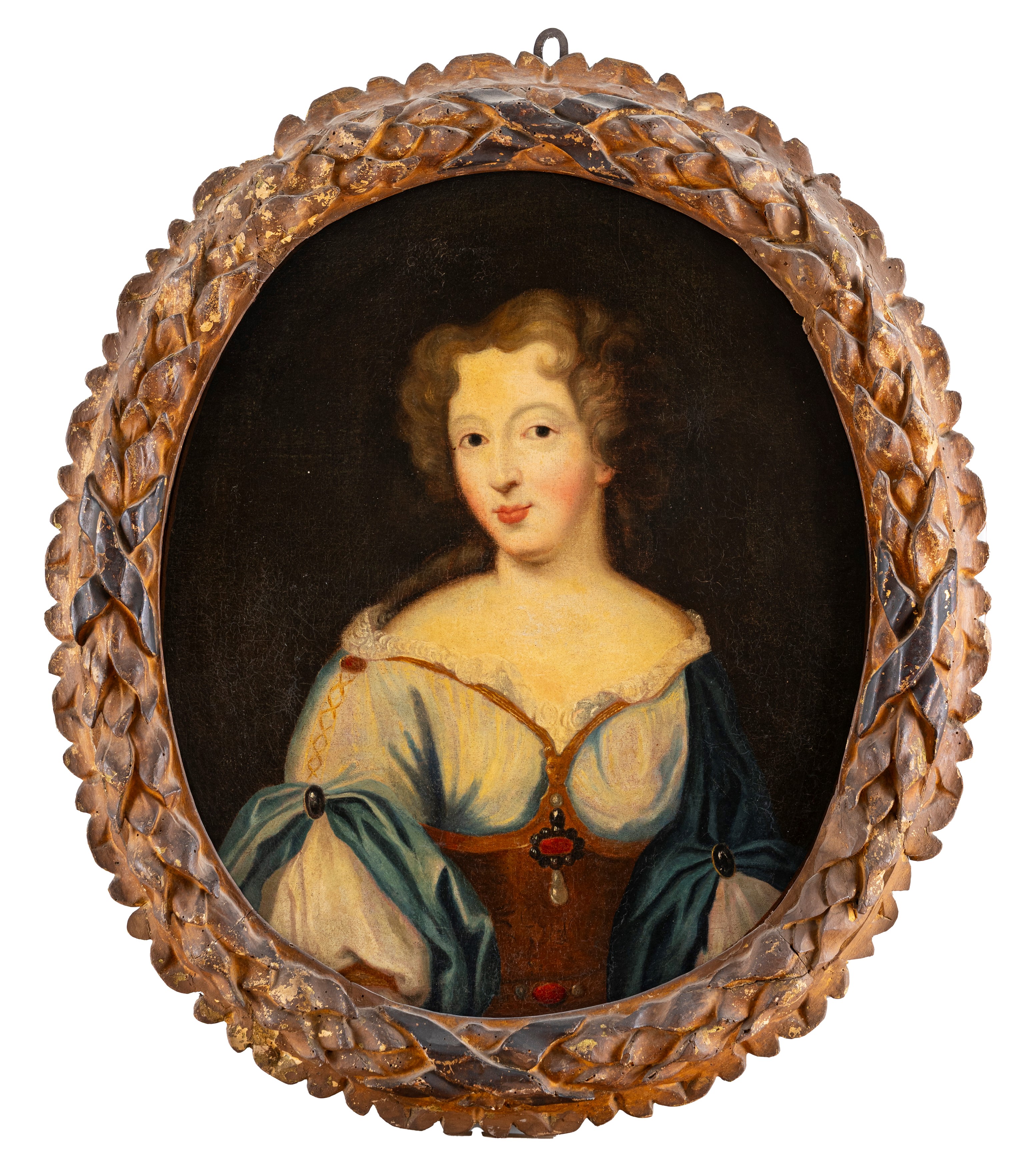 Scuola Italiana, Fine Secolo XVII - Inizi Secolo XVIII - Due ritratti di dame, coppia di oli su t...