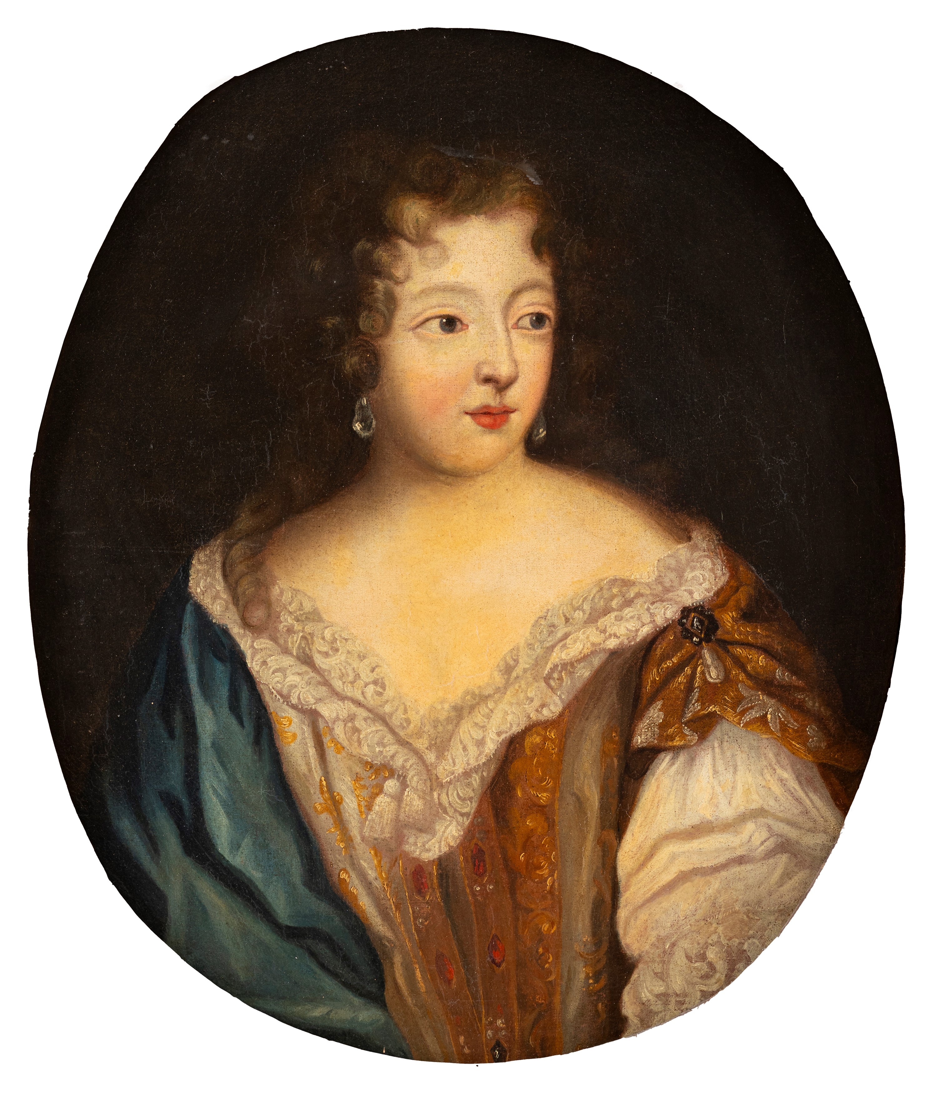 Scuola Italiana, Fine Secolo XVII - Inizi Secolo XVIII - Due ritratti di dame, coppia di oli su t...
