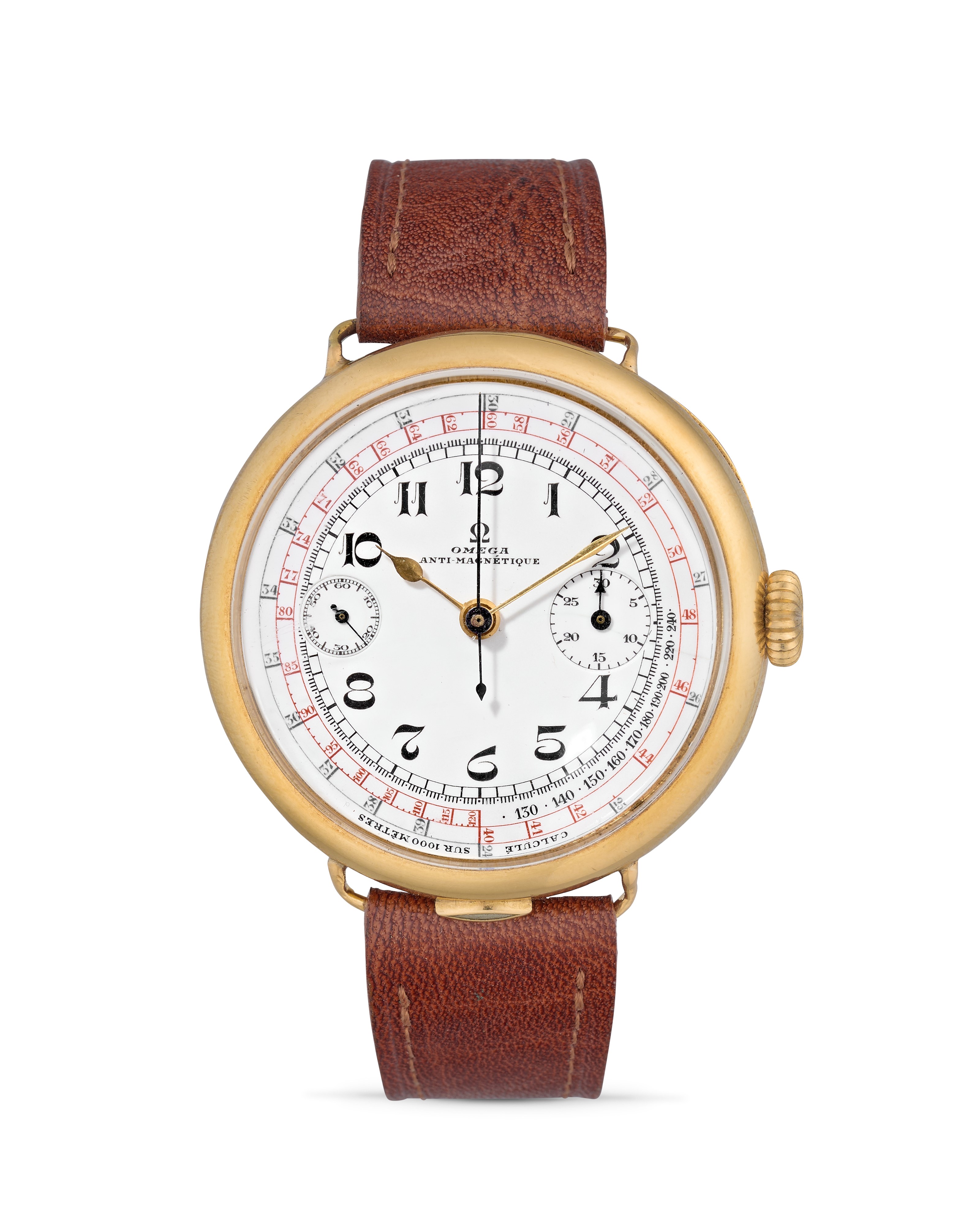 Omega - Cronografo KOT741, anni '20, oro 18k, movimento a carica manuale