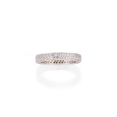 Anello in oro bianco 18k con diamanti, misura 14