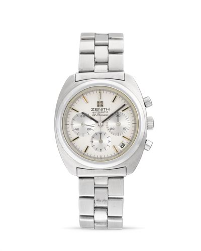 Cassa tonneau Zenith, modello El Primero 01-0210-415, acciaio, anni '70