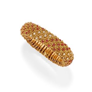 Bracelet with rubies and diamonds