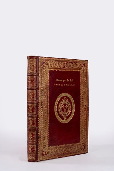Les principaux poincts de la foy catholique, 1642, Antiporta allegorica, legatura in marocchino r...