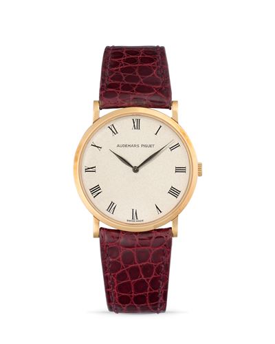 Calatrava, Orologio extra-piatto in oro rosa 18k, anni '80