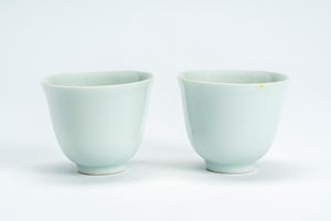 Pair of white porcelain cups with apocryphal Chenghua mark, China, Republic period (1912–1949)