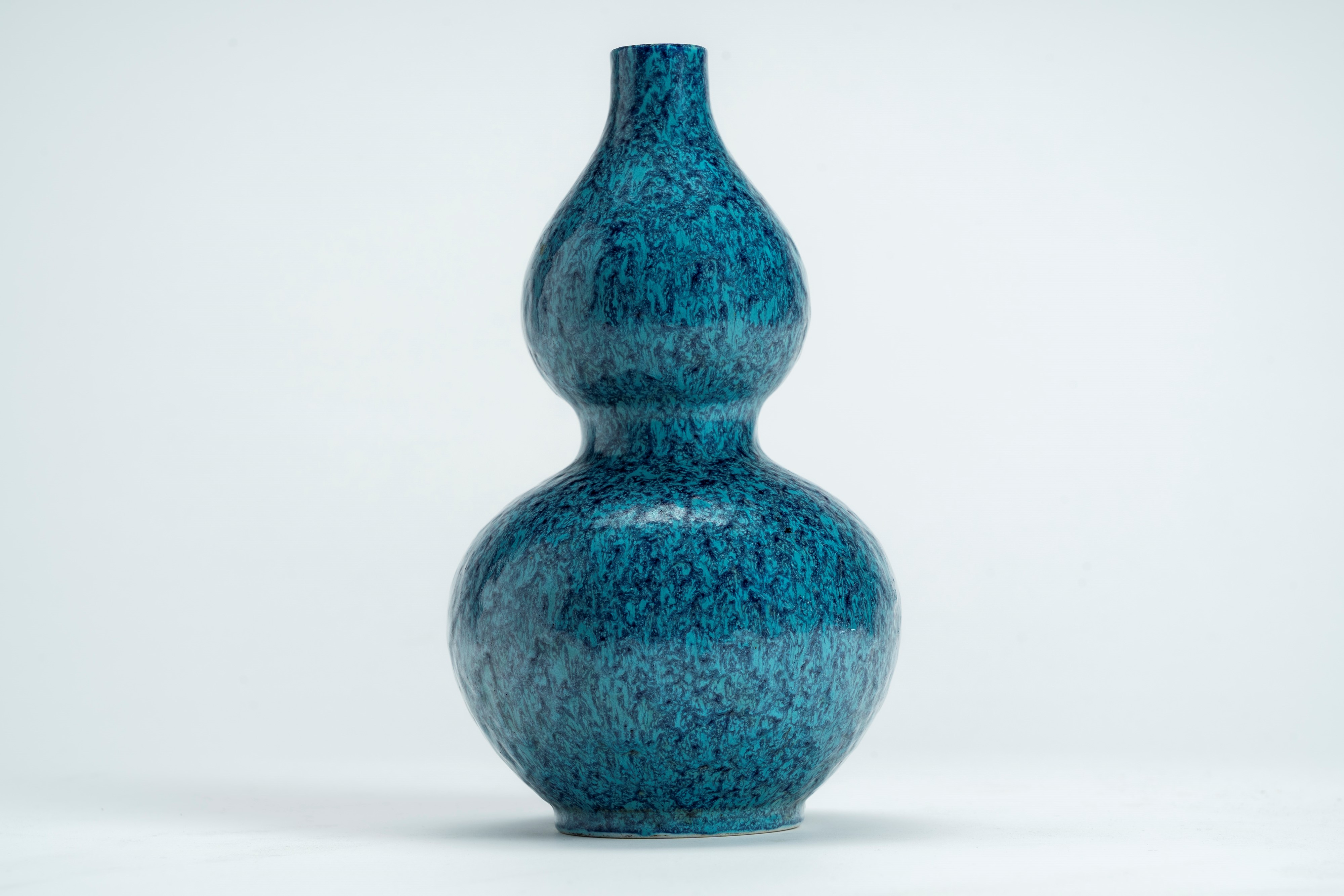 Vasetto a doppia zucca con invetriatura "robin’s egg". Cina, secolo XIX