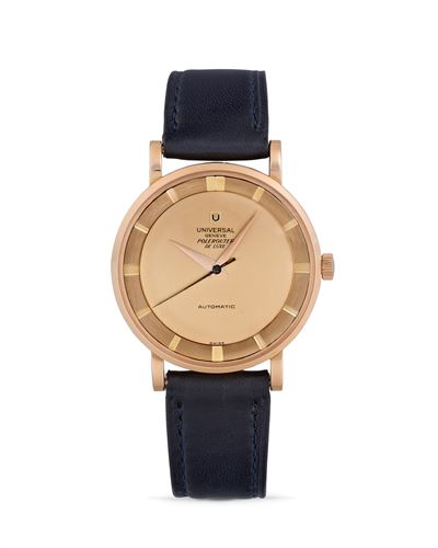Polerouter De Luxe, Orologio automatico in Oro Rosa 18k, Anni '50