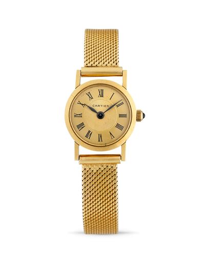 Orologio da polso, cassa rotonda in oro 18k con quadrante champagne