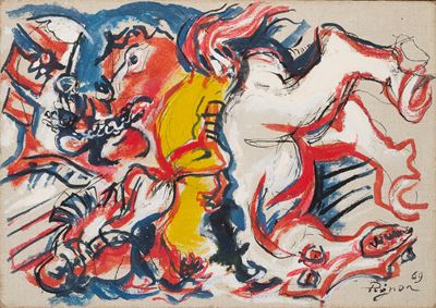 Bataille, olio su tela, 1969