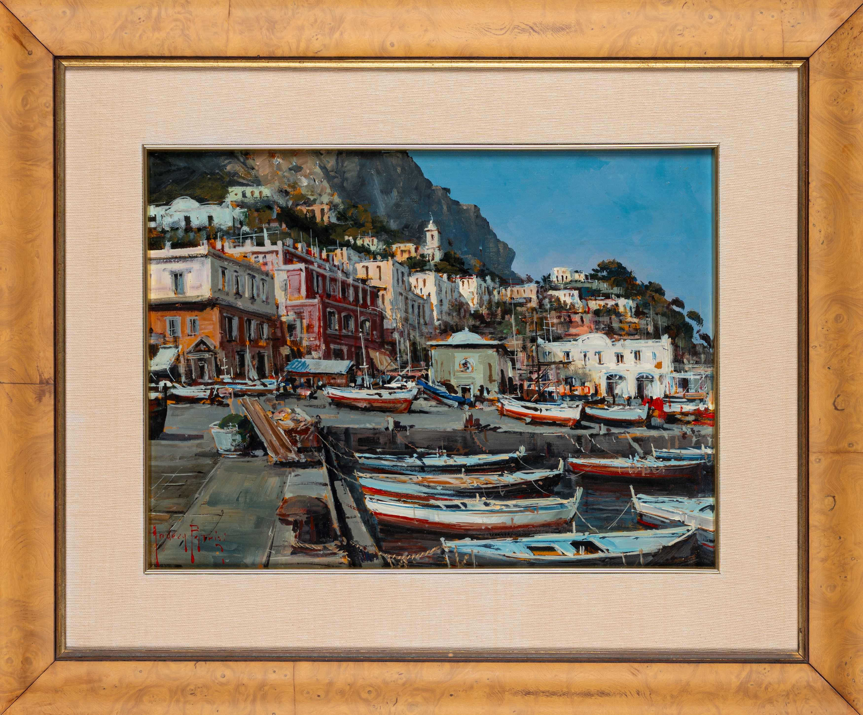 Andrea Patrisi - Il Borgo di Capri - olio su masonite
