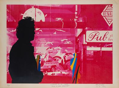 Le peintre et le modèle (Rouge de Chine Vermillonné), serigrafia a colori