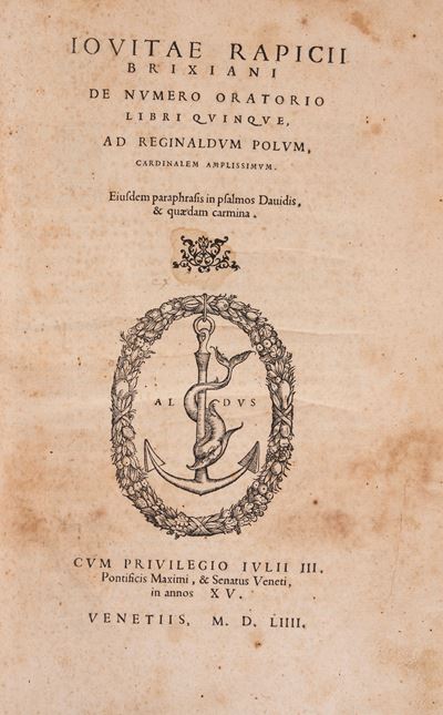 Iouitae Rapicij Brixiani De numero oratorio libri quinque, Venezia 1554