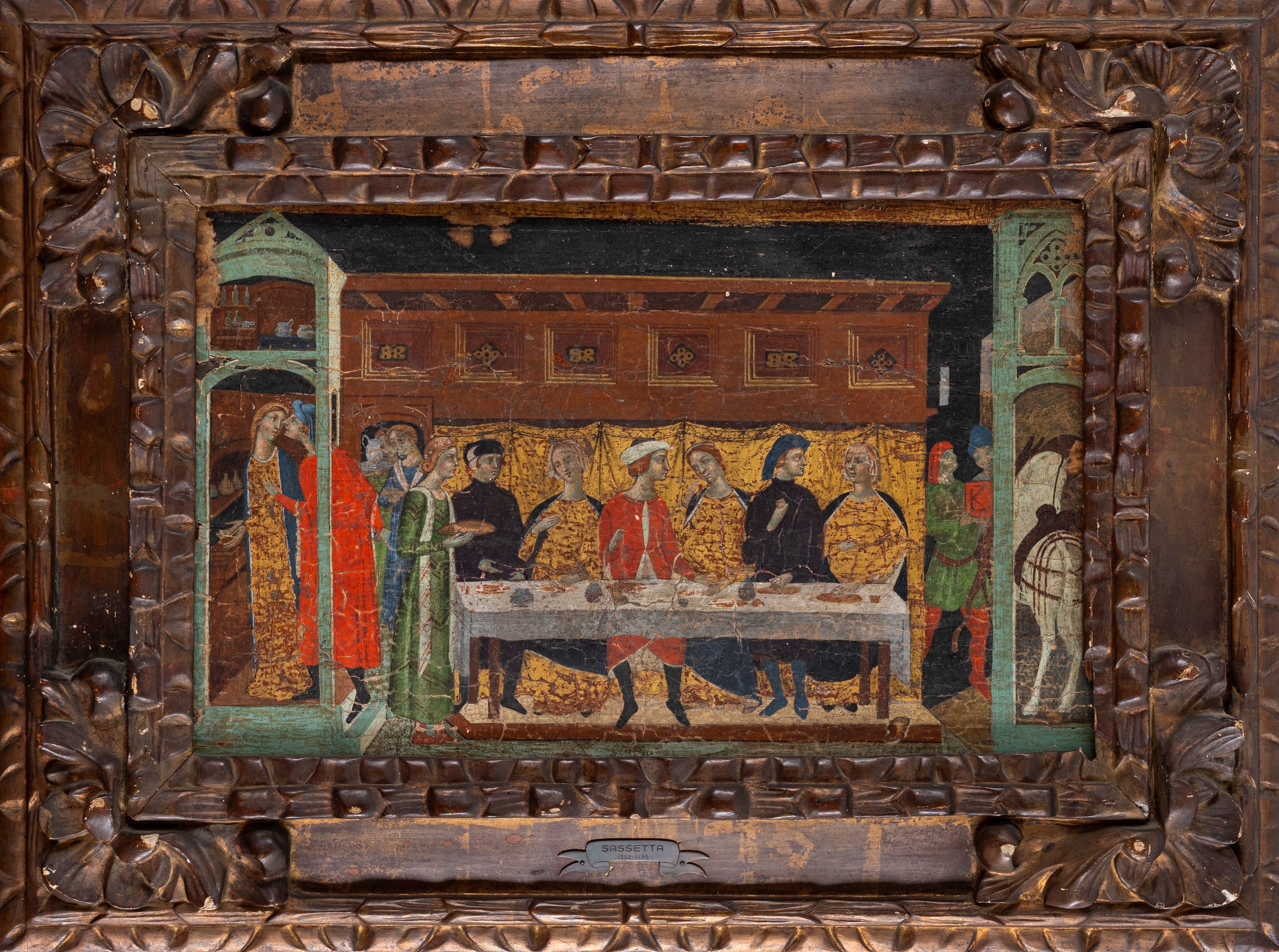 Imitatore di Ambrogio Lorenzetti - Sassetta, Scena di banchetto - tempera su tavola