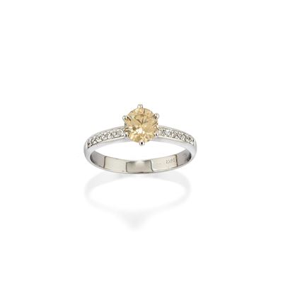 Anello con Diamante Fancy Yellow-brown