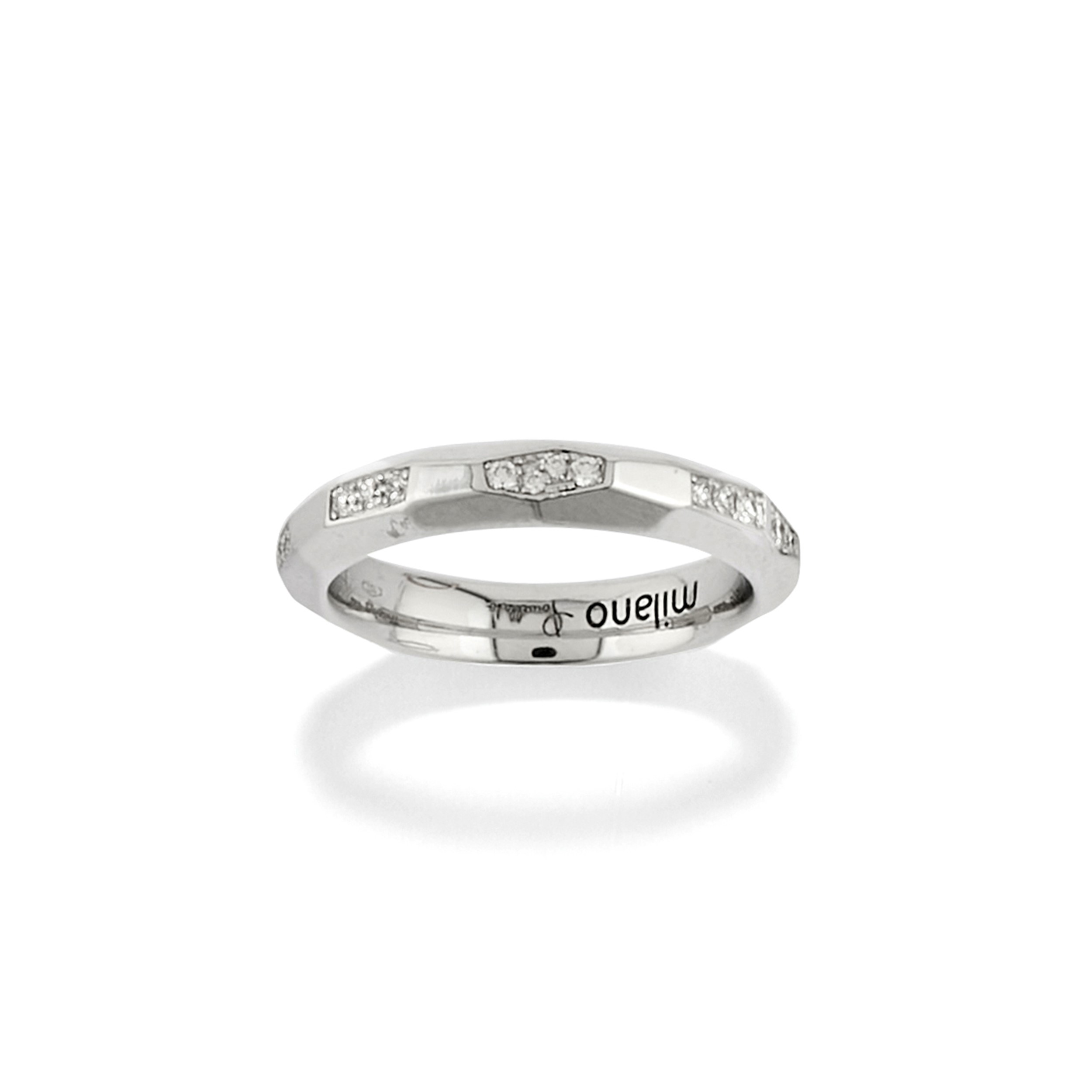 Pomellato - Anello collezione Milano, oro bianco 18k con diamanti