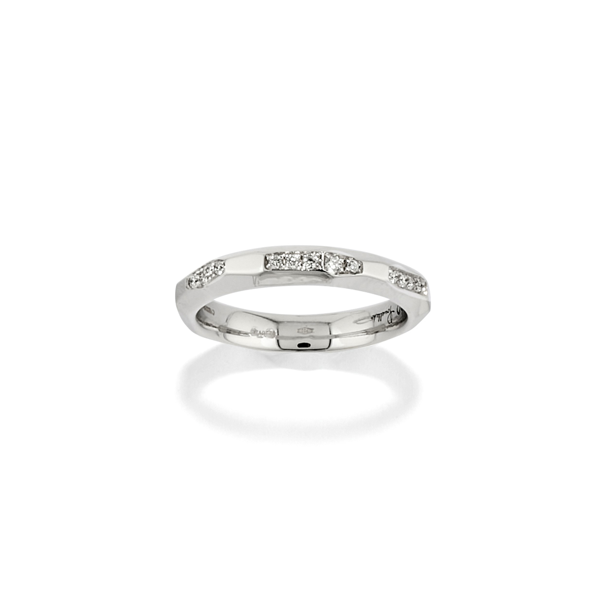 Pomellato - Anello in oro bianco 18k con diamanti, collezione Milano